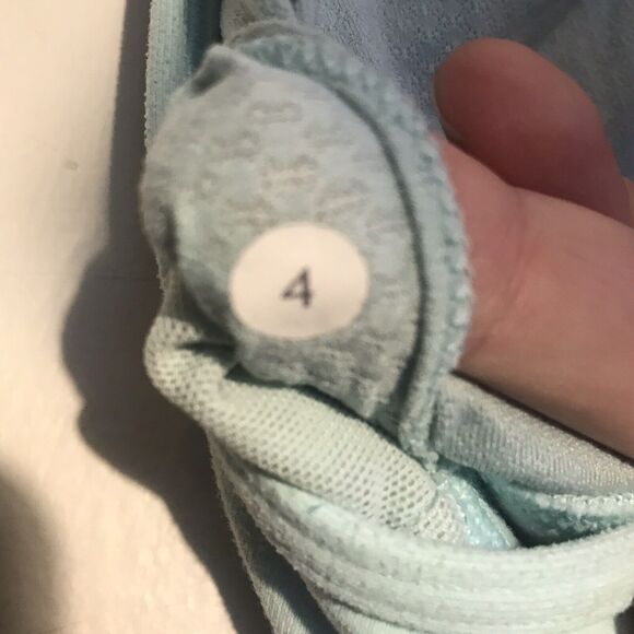 Lululelmon Racerback Tank Top Shelf Bra Blue Green practice freely no limits s 4 - Picture 4 of 4